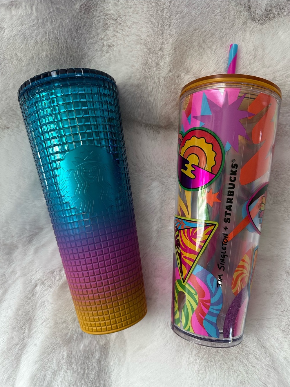 Starbucks Studded Ombre Tumbler - Blue Purple Yellow